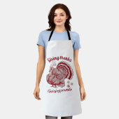 Texturierte Türkei Zeichnete in Reiches Rotes Sepi Schürze (Getragen)