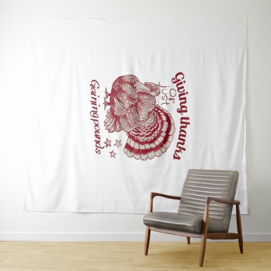 Texturierte Türkei Zeichnete in Reiches Rotes Sepi Wandteppich (Beispiel (Horizontal))