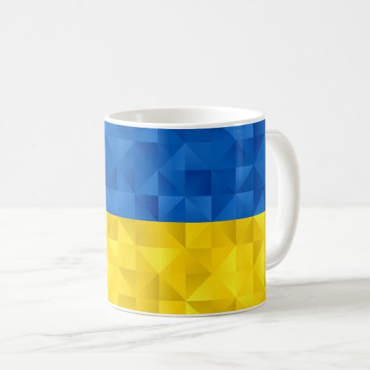 Texturierte ukrainische Flagge Kaffeetasse (VorderseiteRechts)