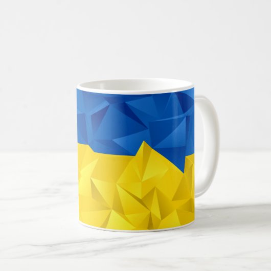 Texturierte ukrainische Flagge Kaffeetasse (VorderseiteRechts)