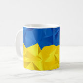 Texturierte ukrainische Flagge Kaffeetasse (Vorderseite Links)