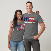 Texturierte USA Flaggentypografie T-Shirt (Unisex)