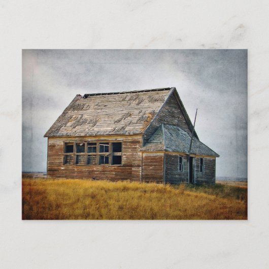 Texturierte Vintage Schulhauskarte Postkarte (Vorderseite)