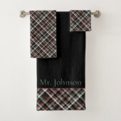 Texturierte Weihnachtsbartan. Badetuch-Set Badhandtuch Set (Insitu)