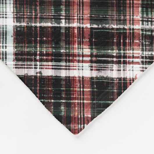 Texturierte Weihnachtsbartan. Fleecedecke (Ecke)