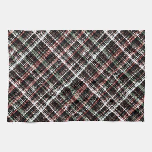 Texturierte Weihnachtsbartan. Geschirrtuch (Horizontal)