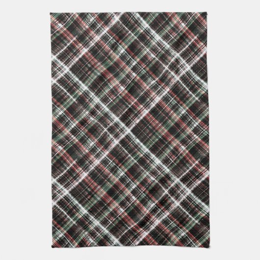 Texturierte Weihnachtsbartan. Geschirrtuch (Vertikal)