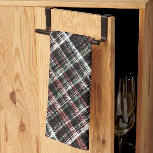 Texturierte Weihnachtsbartan. Geschirrtuch (Drittel gefaltet)