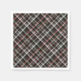 Texturierte Weihnachtsbartan. Serviette