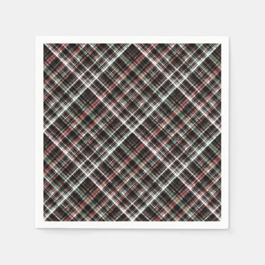 Texturierte Weihnachtsbartan. Serviette (Vorderseite)