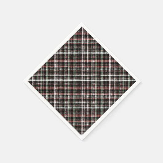 Texturierte Weihnachtsbartan. Serviette (Ecke)