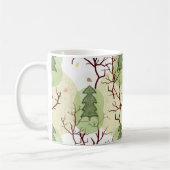 Texturierte Weihnachtsbäume und getrocknete Bäume. Kaffeetasse (Links)