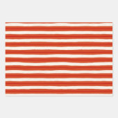 Texturierte Weihnachtsstreifen in rot und weiß Geschenkpapier Set (Vorderseite 3)