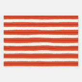 Texturierte Weihnachtsstreifen in rot und weiß Geschenkpapier Set (Vorderseite 2)