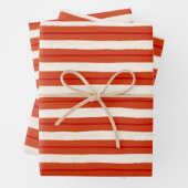 Texturierte Weihnachtsstreifen in rot und weiß Geschenkpapier Set (Beispiel)