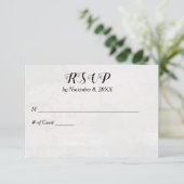 Texturierte weiße Hochzeit RSVP Karte (Stehend Vorderseite)