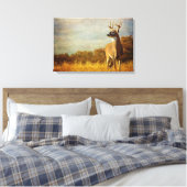 Texturierte Whitetail Stretched Canvas Print Leinwanddruck (Insitu (Schlafzimmer))