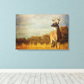 Texturierte Whitetail Stretched Canvas Print Leinwanddruck (Insitu (Holzboden))