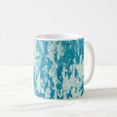 Texturierter blauer Hintergrund aus dichtem Stoff. Kaffeetasse (VorderseiteRechts)