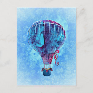 Texturierter Bunter Pastellballon Postkarte