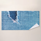 Texturierter Denim Hintergrund. Gewebebohrung Badehandtuch (Badehandtuch)
