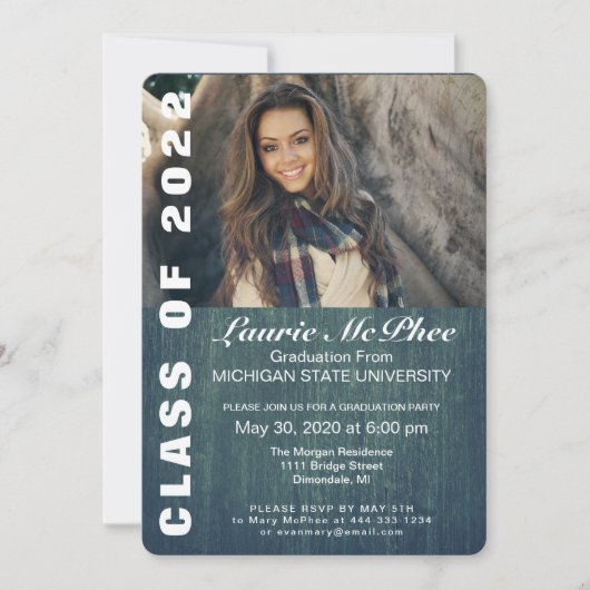Texturierter Hintergrund - Foto-Graduate Einladung (Vorderseite)