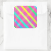 Texturierter Karo Quadratischer Aufkleber (Tasche)