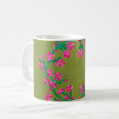 Texturierter rosa Blumenkranz Kaffeetasse (Vorderseite Links)