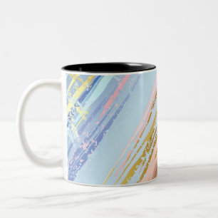 Texturierter rosa Hintergrund Zweifarbige Tasse