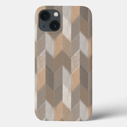 Texturiertes Blau, Gelb, Olivenöl Zickzack. Case-Mate iPhone Hülle (Rückseite)