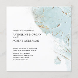 texturiertes blaues Gold, moderne Hochzeitseinladu Einladung