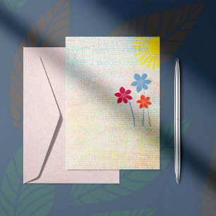 Texturiertes farbenfrohes Blumendankdesign Mitteilungskarte