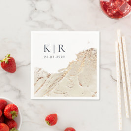 Texturiertes Gold Modernes Hochzeitspapier Napkins Serviette