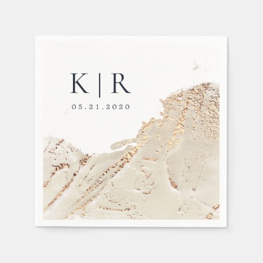 Texturiertes Gold Modernes Hochzeitspapier Napkins Serviette (Vorderseite)