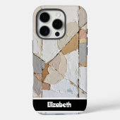 Texturiertes Impasto Neutral Mosaik Smartphone Case-Mate iPhone Hülle (Rückseite)