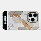 Texturiertes Impasto Neutral Mosaik Smartphone Case-Mate iPhone Hülle (Rückseite (Horizontal))