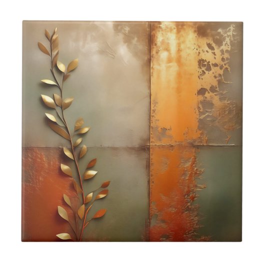 Texturiertes Metall in Kupfer Fliese (Vorderseite)