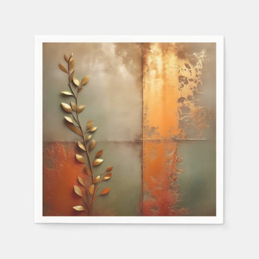 Texturiertes Metall in Kupfer Serviette (Vorderseite)