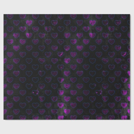 Texturiertes Papier für schwarze und Lila Herz Geschenkpapier (Flach)