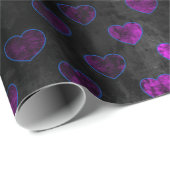 Texturiertes Papier für schwarze und Lila Herz Geschenkpapier (Rolleneckpunkt)