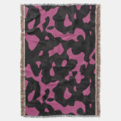 Texturiertes rosa und schwarzes Tarnmuster abstrak Decke (Vorderseite Vertikal)