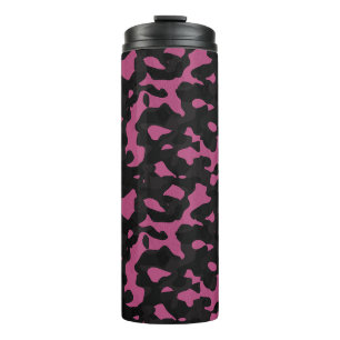 Texturiertes rosa und schwarzes Tarnmuster abstrak Thermosbecher