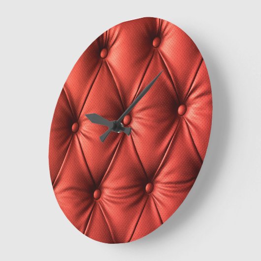 Texturiertes Rotes Leder: Detailliertes Material N Große Wanduhr (Winkel)