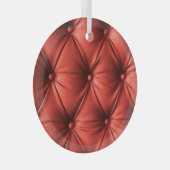 Texturiertes Rotes Leder: Detailliertes Material N Ornament Aus Glas (Vorderseite Rechts)