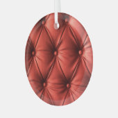 Texturiertes Rotes Leder: Detailliertes Material N Ornament Aus Glas (Vorderseite links)