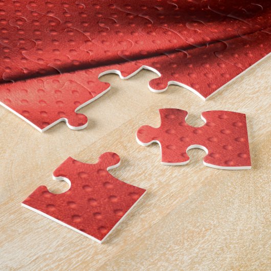 Texturiertes Rotes Leder: Detailliertes Material N Puzzle (Seite)