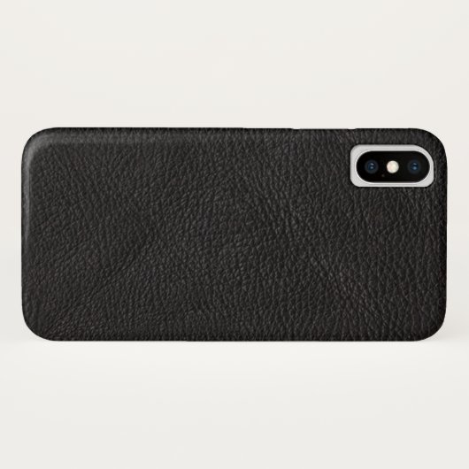 texturiertes schwarzes Leder Case-Mate iPhone Hülle (Rückseite (Horizontal))
