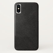 texturiertes schwarzes Leder Case-Mate iPhone Hülle (Rückseite)