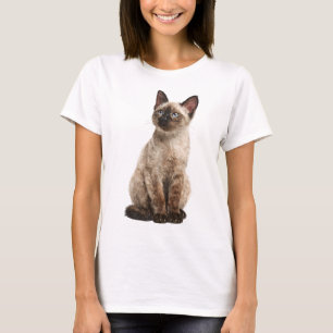 Texturiertes Seal-Point-Siamesen-Porträt Frauen T-Shirt