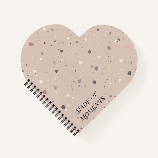 Texturiertes Terrazzo-Muster | Mocha Mousse Elegan Notizblock (Vorderseite)